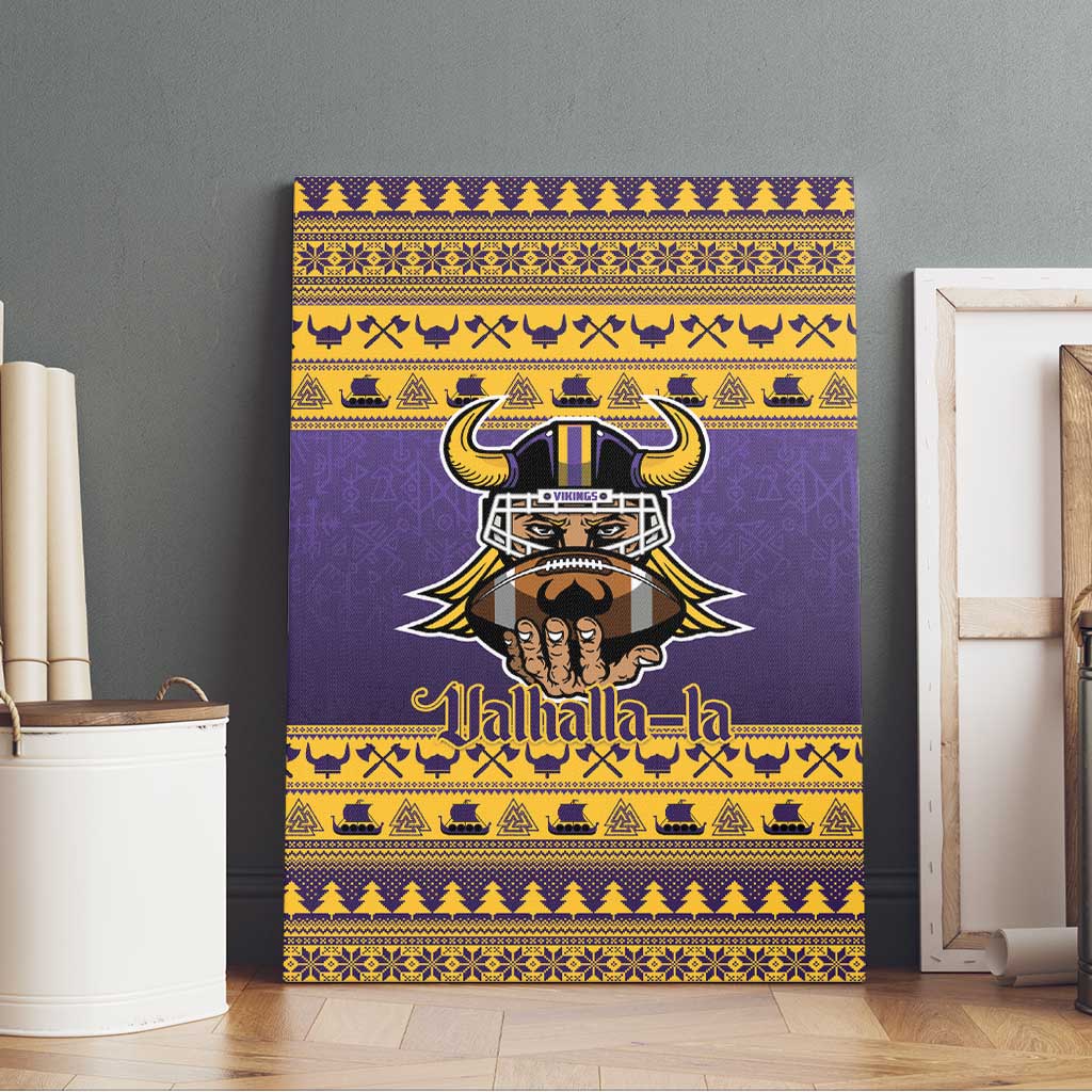 Viking-Inspired Football Christmas Canvas Wall Art Valhalla-la Viking Warrior - Wonder Print Shop