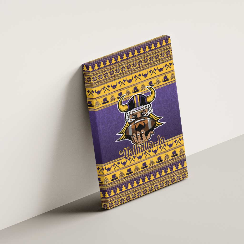 Viking-Inspired Football Christmas Canvas Wall Art Valhalla-la Viking Warrior - Wonder Print Shop