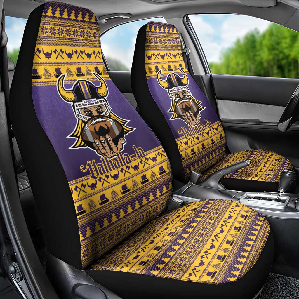 Viking-Inspired Football Christmas Car Seat Cover Valhalla-la Viking Warrior - Wonder Print Shop