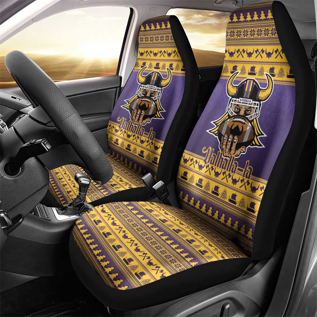 Viking-Inspired Football Christmas Car Seat Cover Valhalla-la Viking Warrior - Wonder Print Shop