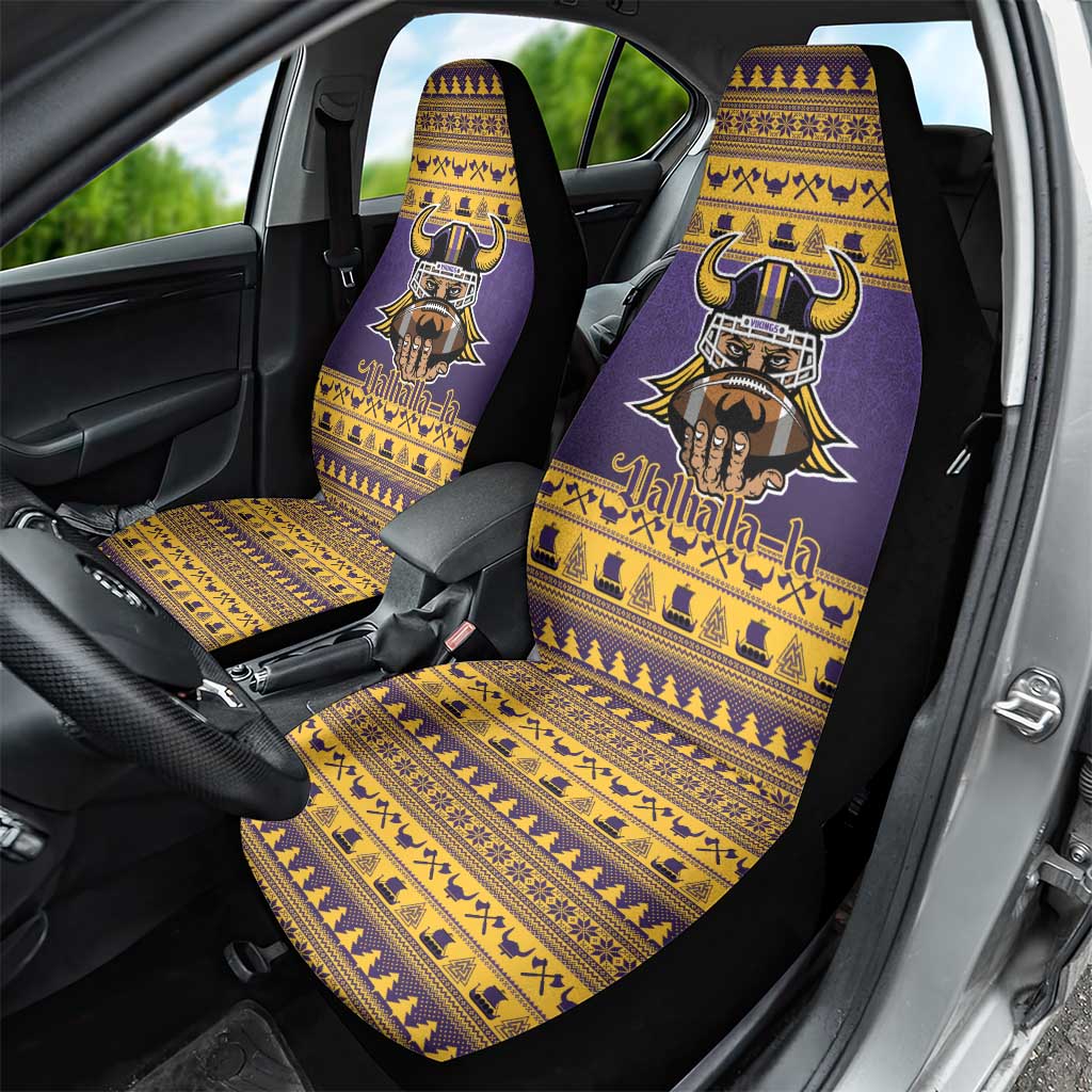 Viking-Inspired Football Christmas Car Seat Cover Valhalla-la Viking Warrior - Wonder Print Shop
