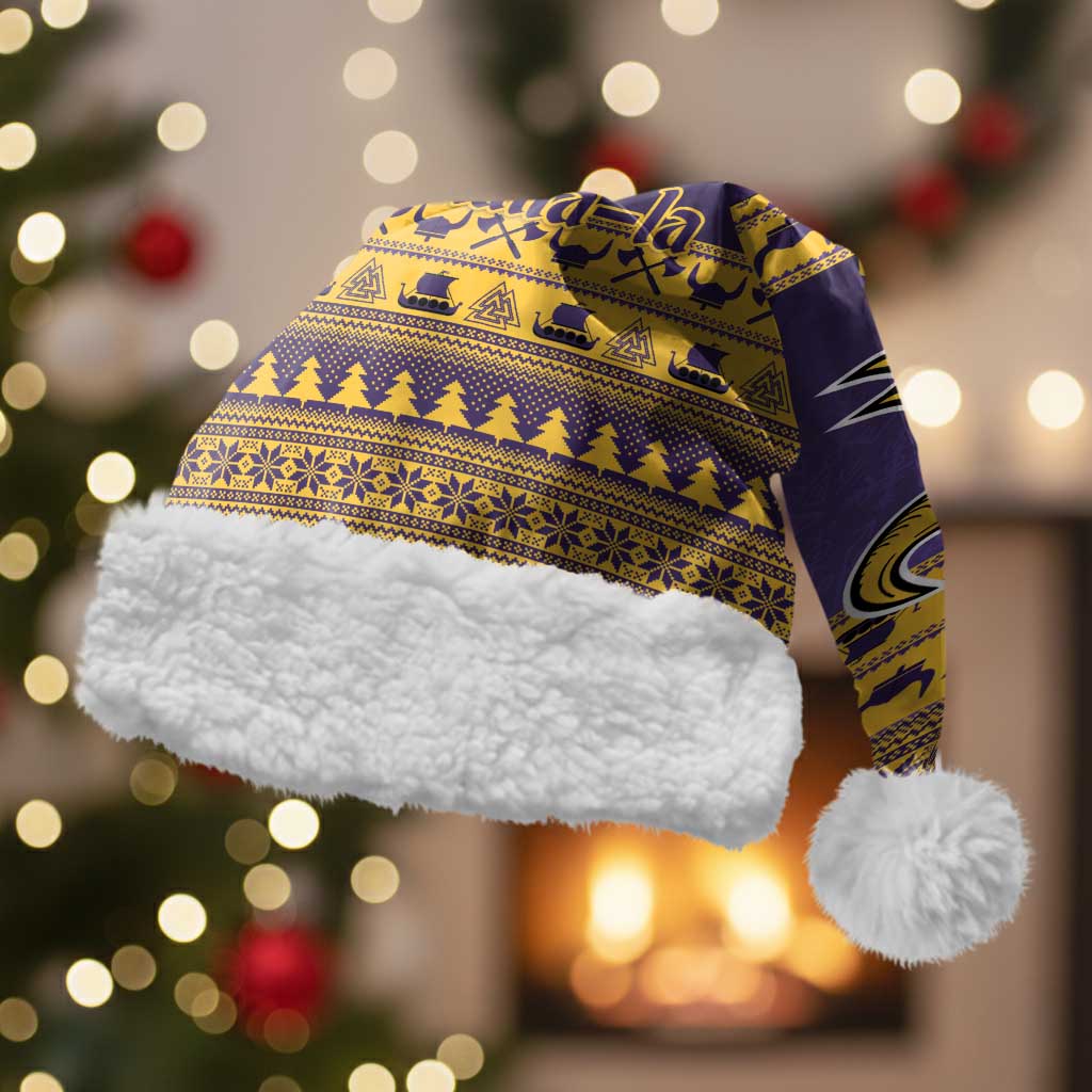 Viking-Inspired Football Christmas Santa Hat Valhalla-la Viking Warrior - Wonder Print Shop