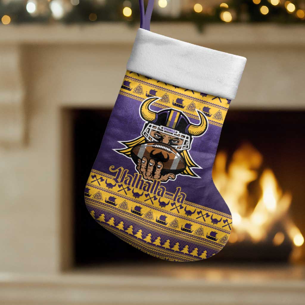 Viking-Inspired Football Christmas Stocking Valhalla-la Viking Warrior - Wonder Print Shop