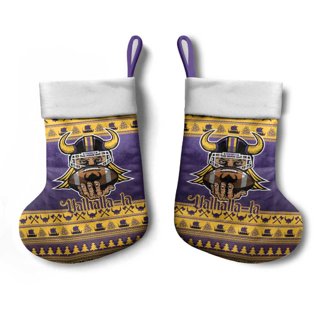 Viking-Inspired Football Christmas Stocking Valhalla-la Viking Warrior - Wonder Print Shop
