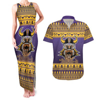 Viking-Inspired Football Christmas Couples Matching Tank Maxi Dress and Hawaiian Shirt Valhalla-la Viking Warrior - Wonder Print Shop