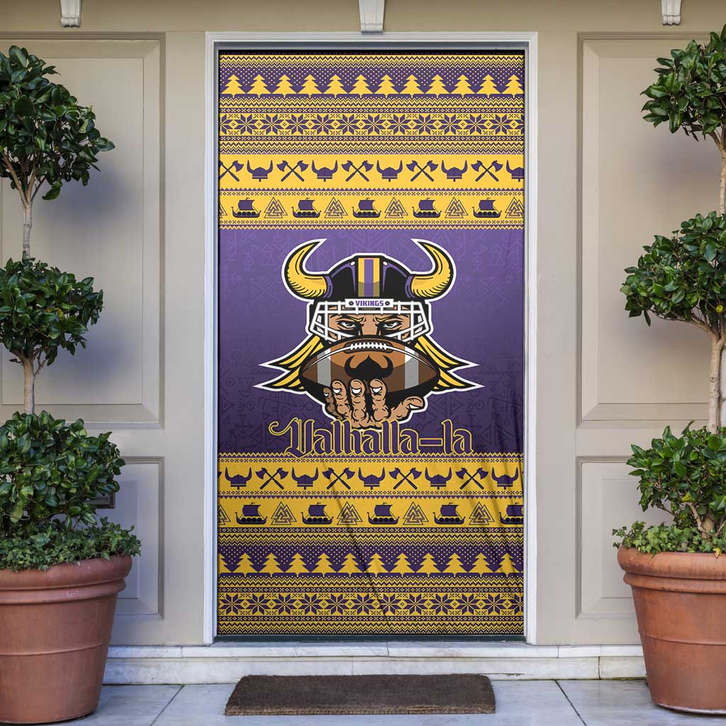 Viking-Inspired Football Christmas Door Cover Valhalla-la Viking Warrior - Wonder Print Shop