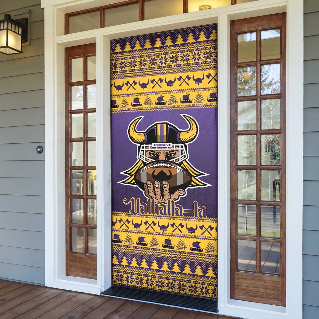 Viking-Inspired Football Christmas Door Cover Valhalla-la Viking Warrior - Wonder Print Shop