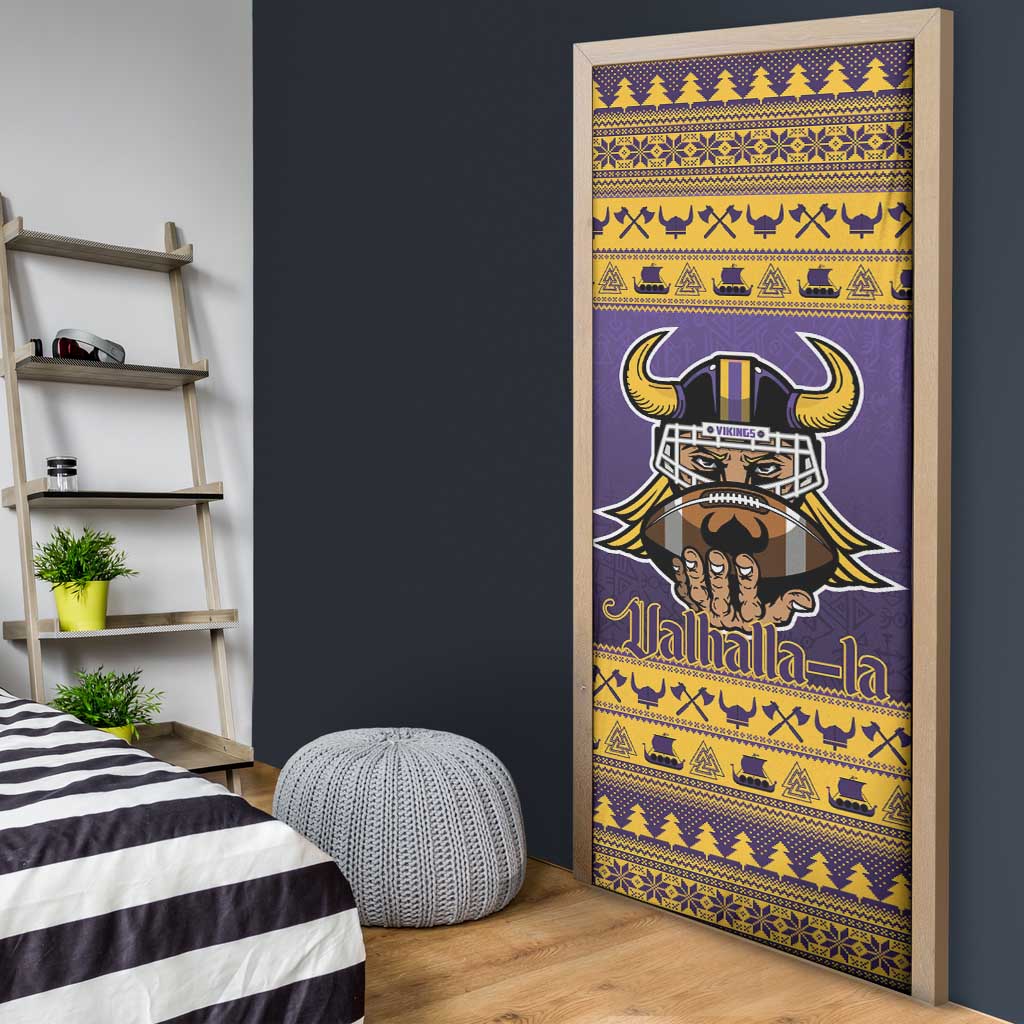 Viking-Inspired Football Christmas Door Cover Valhalla-la Viking Warrior - Wonder Print Shop