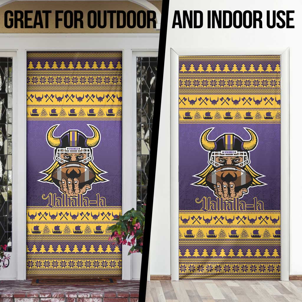 Viking-Inspired Football Christmas Door Cover Valhalla-la Viking Warrior - Wonder Print Shop