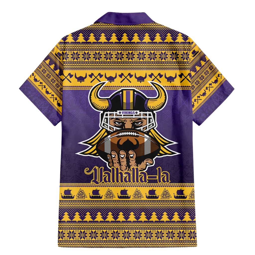 Viking-Inspired Football Christmas Family Matching Mermaid Dress and Hawaiian Shirt Valhalla-la Viking Warrior - Wonder Print Shop