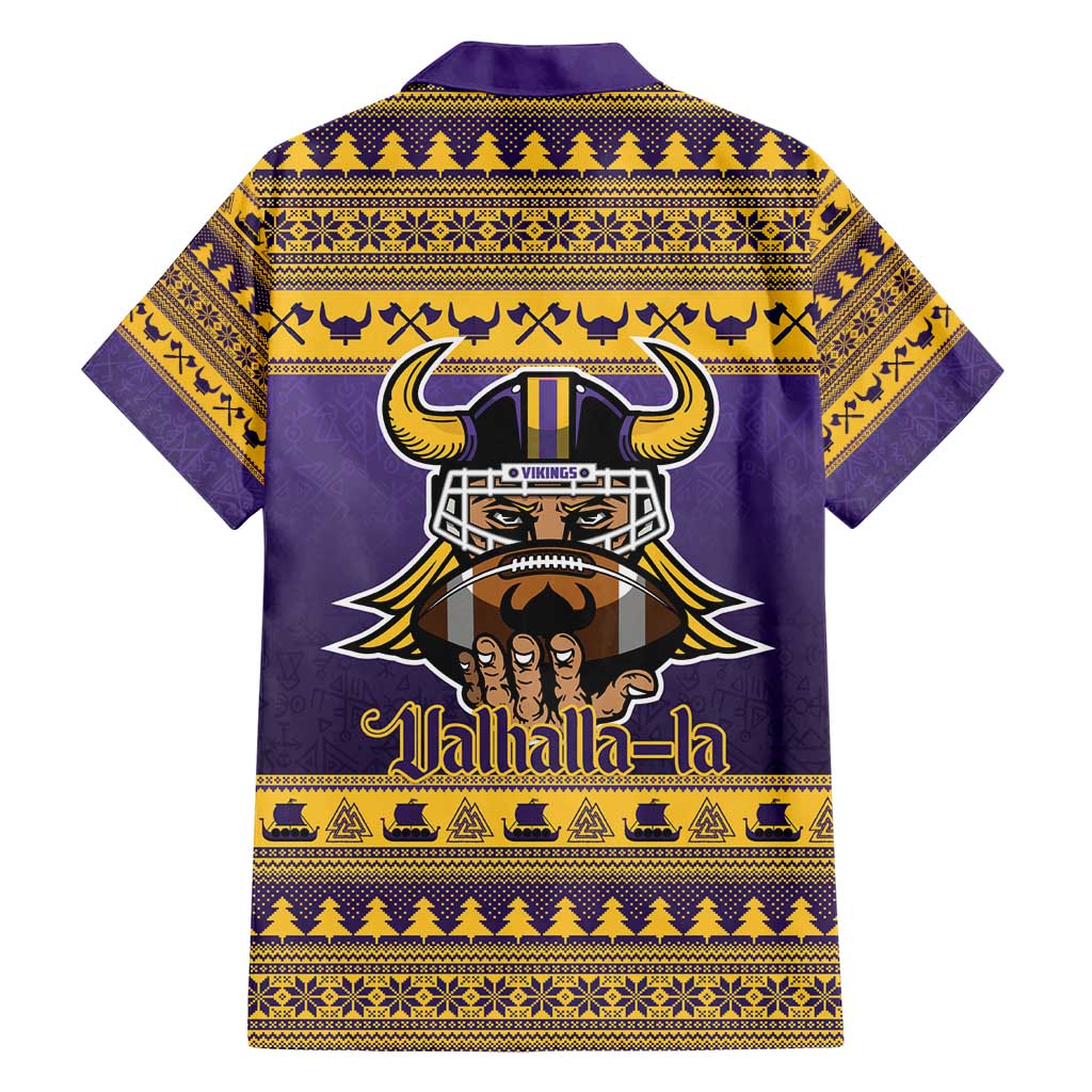 Viking-Inspired Football Christmas Family Matching Short Sleeve Bodycon Dress and Hawaiian Shirt Valhalla-la Viking Warrior - Wonder Print Shop
