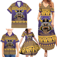 Viking-Inspired Football Christmas Family Matching Summer Maxi Dress and Hawaiian Shirt Valhalla-la Viking Warrior - Wonder Print Shop