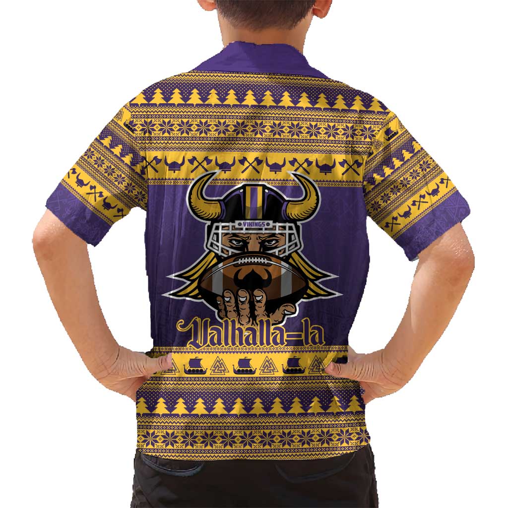Viking-Inspired Football Christmas Family Matching Tank Maxi Dress and Hawaiian Shirt Valhalla-la Viking Warrior - Wonder Print Shop
