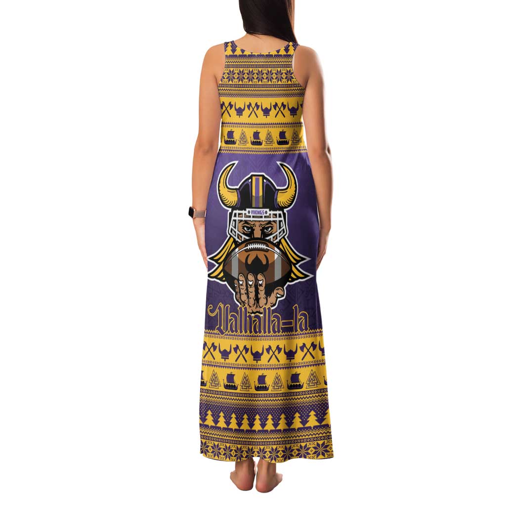 Viking-Inspired Football Christmas Family Matching Tank Maxi Dress and Hawaiian Shirt Valhalla-la Viking Warrior - Wonder Print Shop