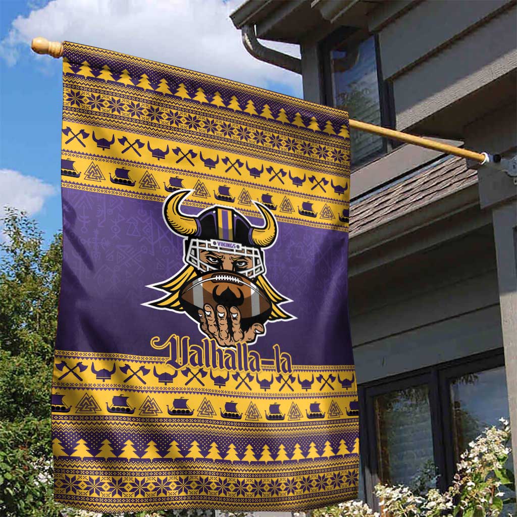Viking-Inspired Football Christmas Garden Flag Valhalla-la Viking Warrior - Wonder Print Shop