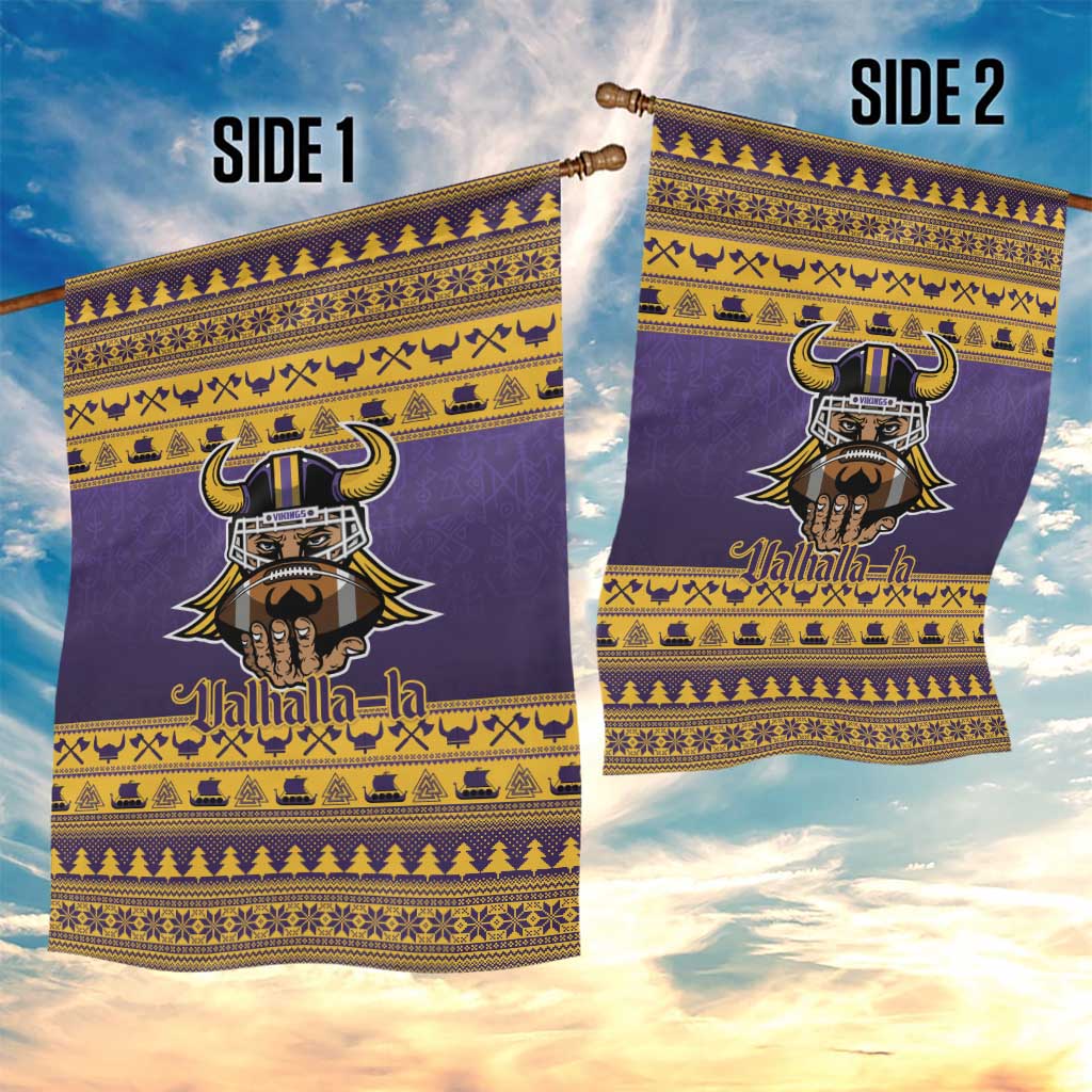 Viking-Inspired Football Christmas Garden Flag Valhalla-la Viking Warrior - Wonder Print Shop