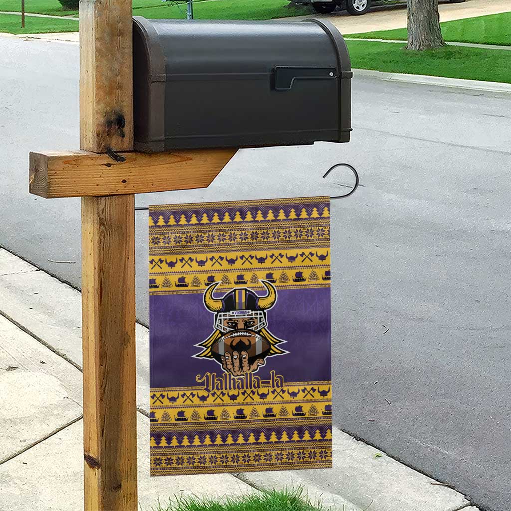 Viking-Inspired Football Christmas Garden Flag Valhalla-la Viking Warrior - Wonder Print Shop