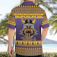 Viking-Inspired Football Christmas Hawaiian Shirt Valhalla-la Viking Warrior - Wonder Print Shop