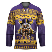 Viking-Inspired Football Christmas Hockey Jersey Valhalla-la Viking Warrior - Wonder Print Shop
