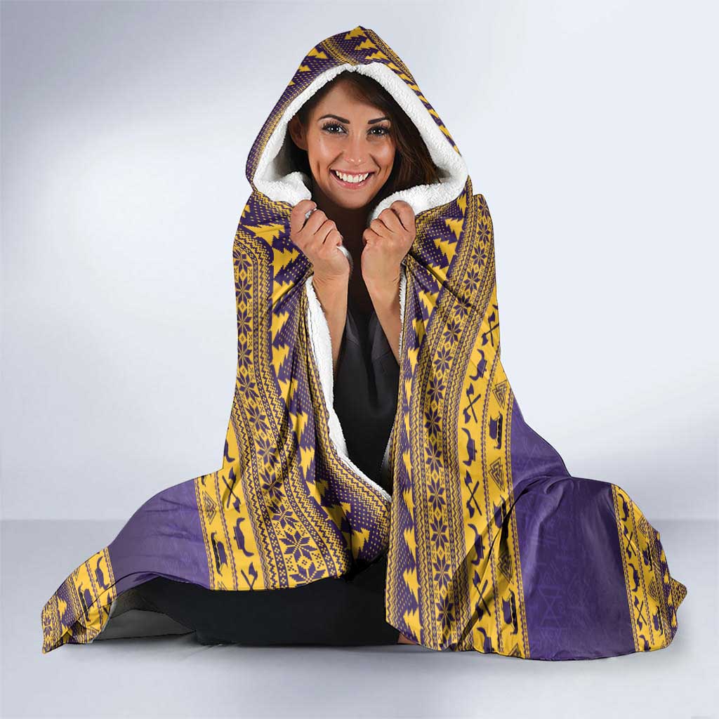 Viking-Inspired Football Christmas Hooded Blanket Valhalla-la Viking Warrior - Wonder Print Shop