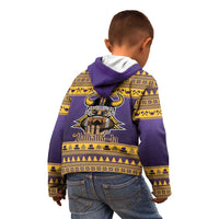 Viking-Inspired Football Christmas Kid Hoodie Valhalla-la Viking Warrior - Wonder Print Shop