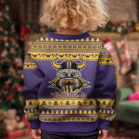 Viking-Inspired Football Christmas Kid Ugly Christmas Sweater Valhalla-la Viking Warrior - Wonder Print Shop
