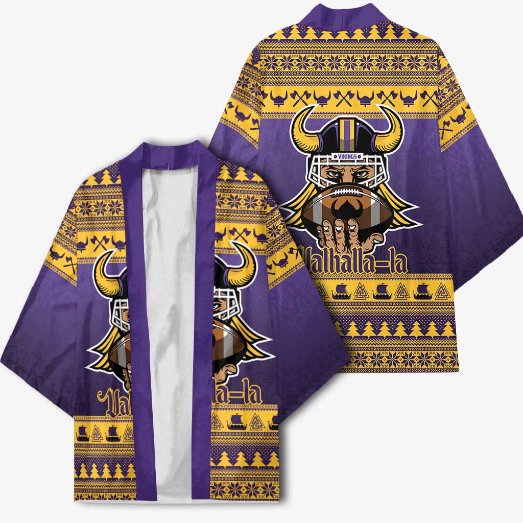 Viking-Inspired Football Christmas Kimono Valhalla-la Viking Warrior - Wonder Print Shop