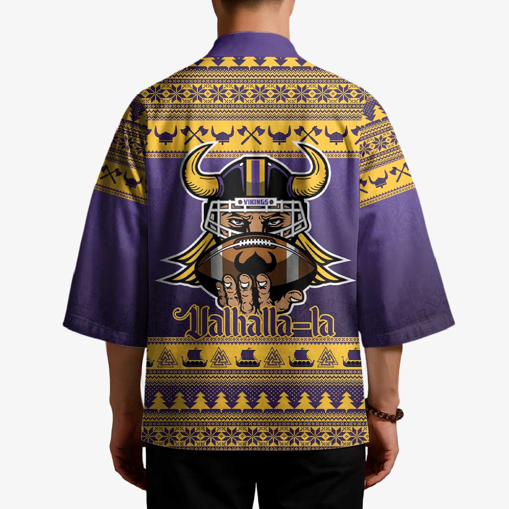 Viking-Inspired Football Christmas Kimono Valhalla-la Viking Warrior - Wonder Print Shop