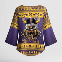 Viking-Inspired Football Christmas Kimono Sleeve Blouse Valhalla-la Viking Warrior - Wonder Print Shop