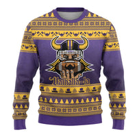 Viking-Inspired Football Christmas Ugly Christmas Sweater Valhalla-la Viking Warrior - Wonder Print Shop