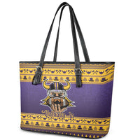 Viking-Inspired Football Christmas Leather Tote Bag Valhalla-la Viking Warrior - Wonder Print Shop