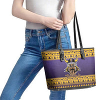 Viking-Inspired Football Christmas Leather Tote Bag Valhalla-la Viking Warrior - Wonder Print Shop