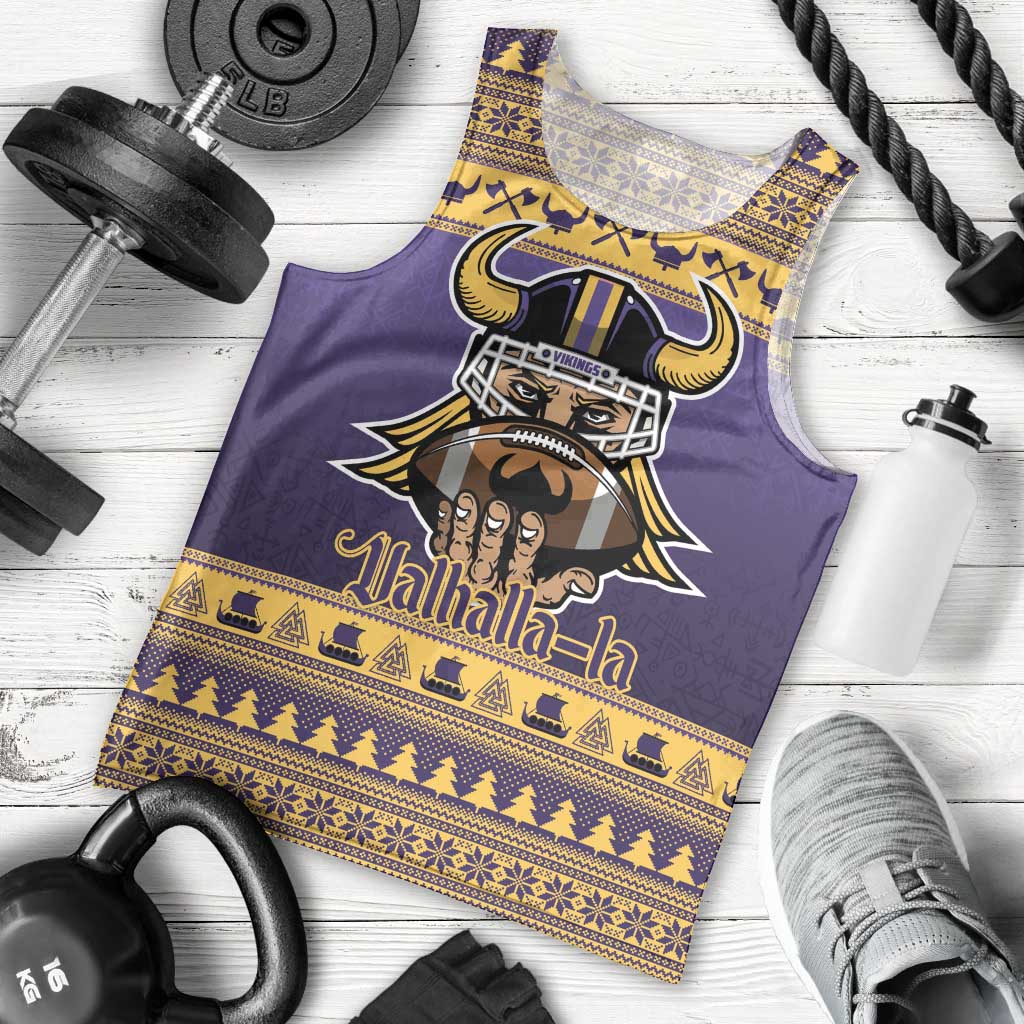 Viking-Inspired Football Christmas Men Tank Top Valhalla-la Viking Warrior - Wonder Print Shop