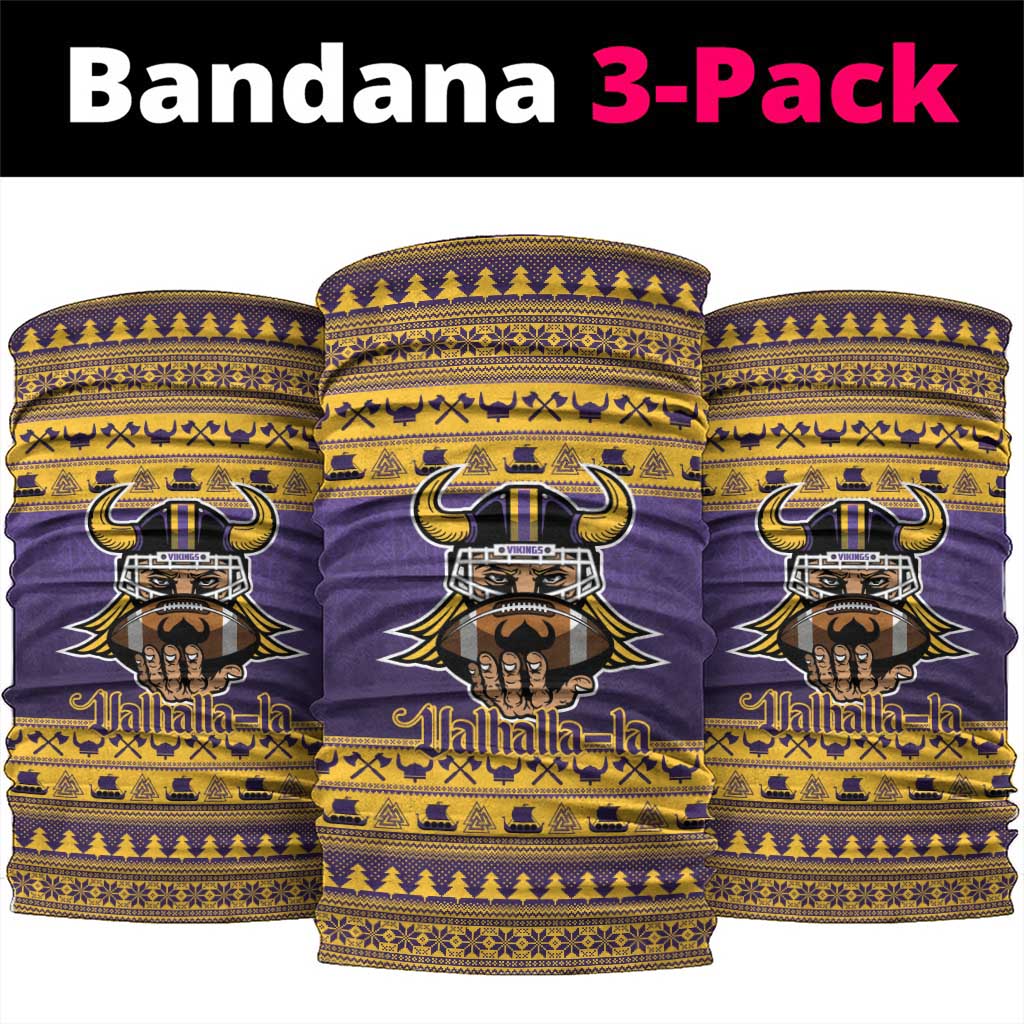 Viking-Inspired Football Christmas Neck Gaiter Valhalla-la Viking Warrior - Wonder Print Shop