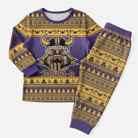 Viking-Inspired Football Christmas Pajama Set Valhalla-la Viking Warrior - Wonder Print Shop