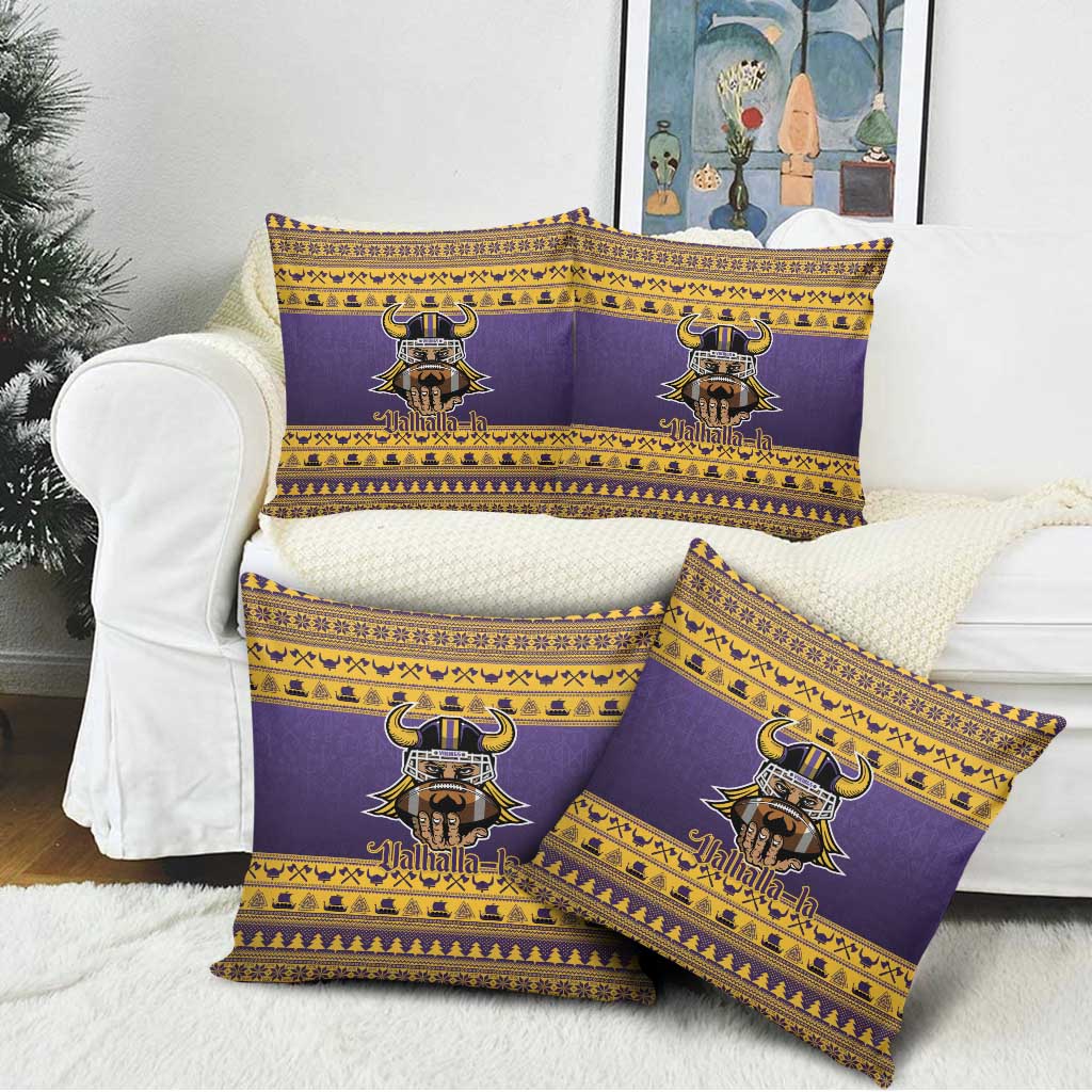 Viking-Inspired Football Christmas Pillow Cover Valhalla-la Viking Warrior - Wonder Print Shop