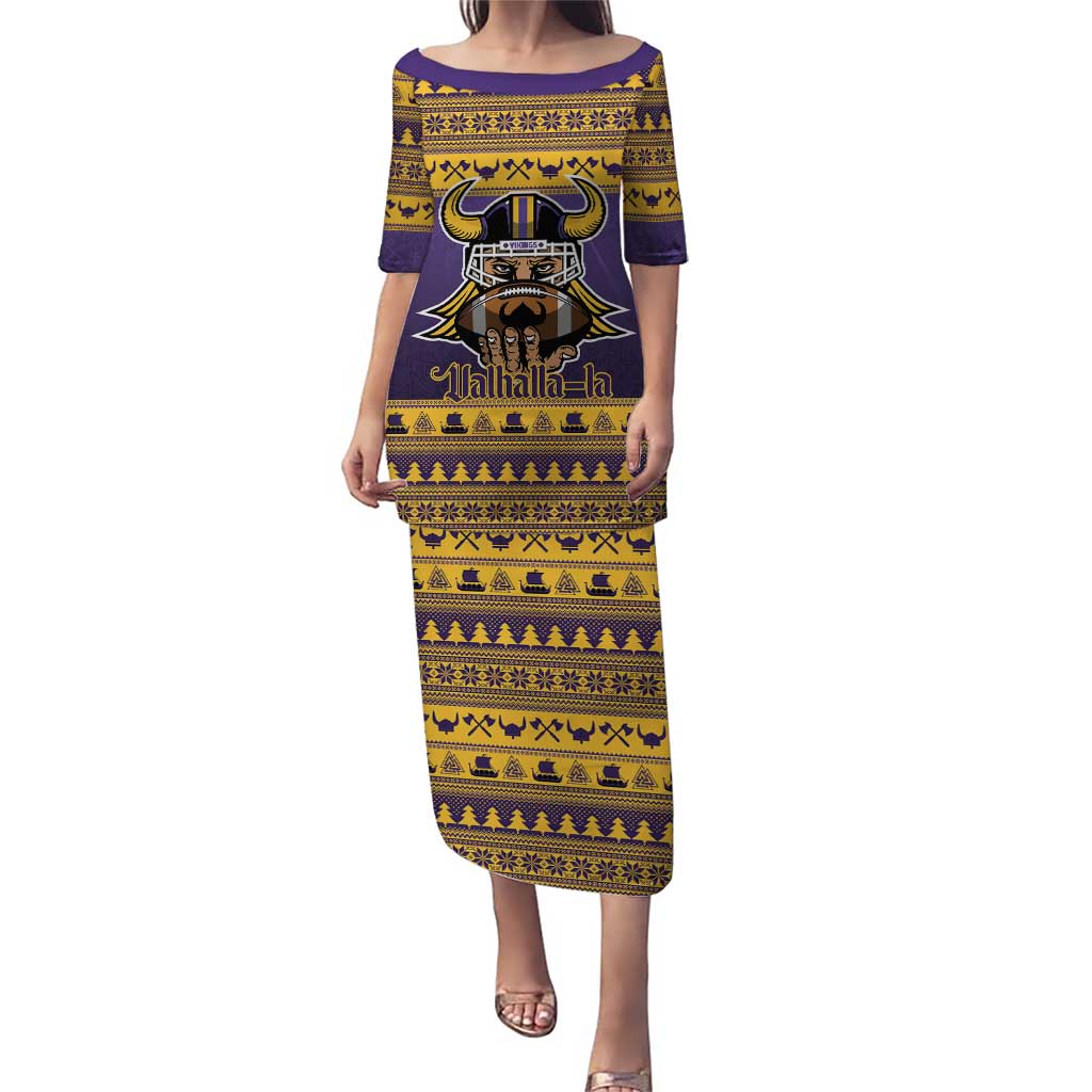 Viking-Inspired Football Christmas Puletasi Valhalla-la Viking Warrior - Wonder Print Shop