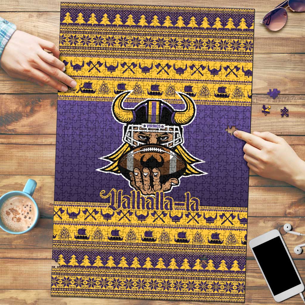 Viking-Inspired Football Christmas Puzzle Valhalla-la Viking Warrior - Wonder Print Shop
