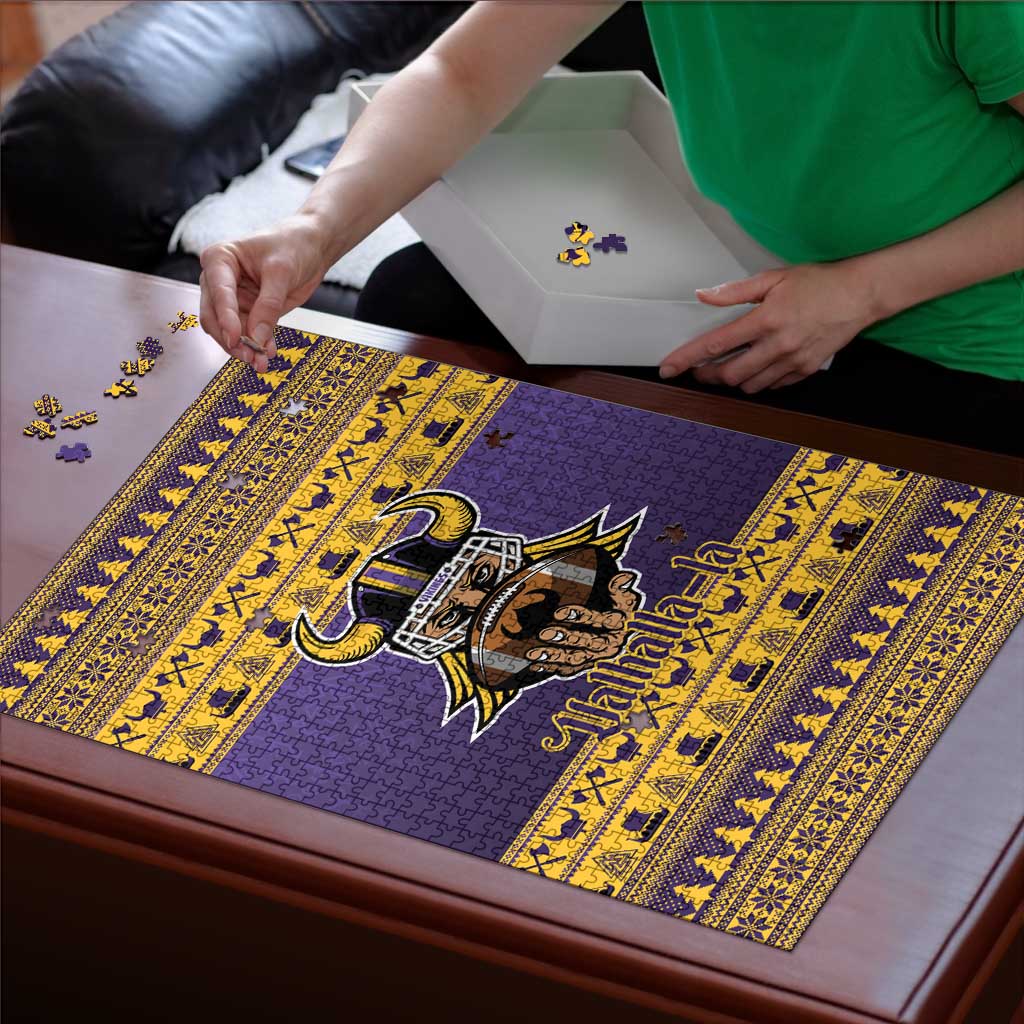 Viking-Inspired Football Christmas Puzzle Valhalla-la Viking Warrior - Wonder Print Shop
