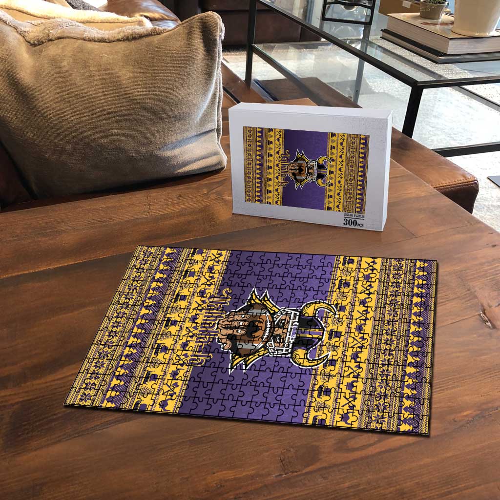 Viking-Inspired Football Christmas Puzzle Valhalla-la Viking Warrior - Wonder Print Shop