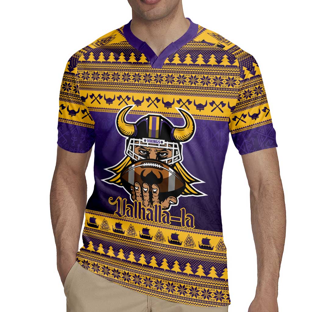 Viking-Inspired Football Christmas Rugby Jersey Valhalla-la Viking Warrior - Wonder Print Shop