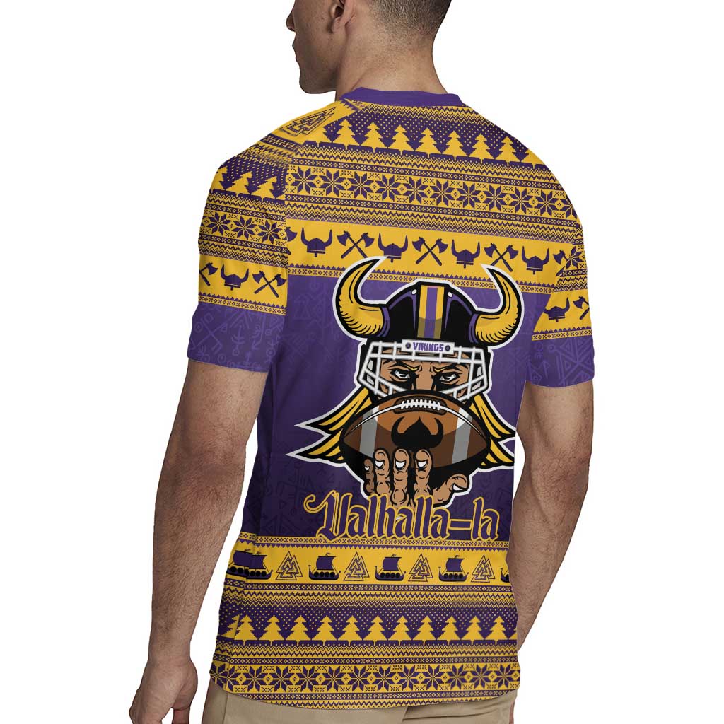 Viking-Inspired Football Christmas Rugby Jersey Valhalla-la Viking Warrior - Wonder Print Shop