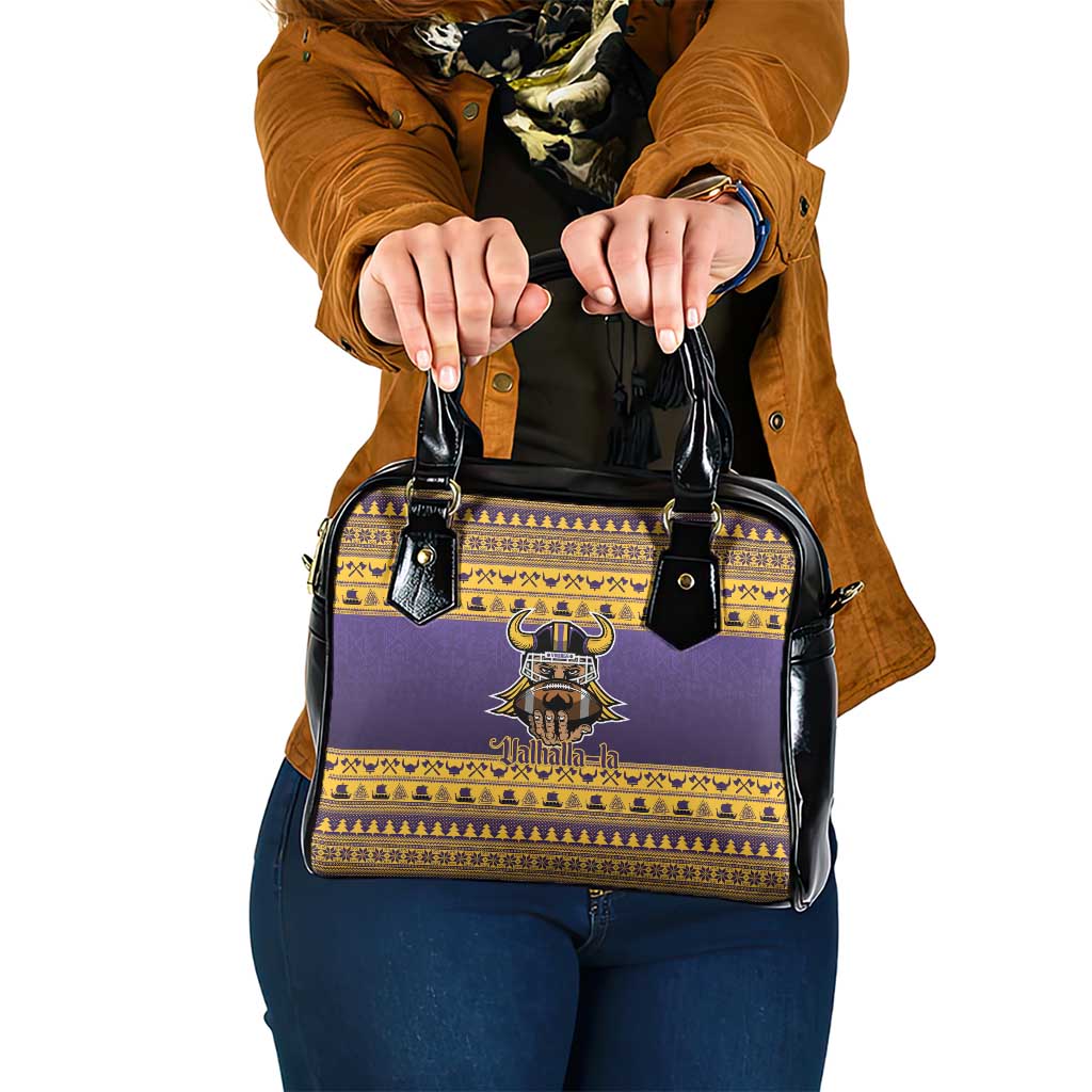 Viking-Inspired Football Christmas Shoulder Handbag Valhalla-la Viking Warrior - Wonder Print Shop