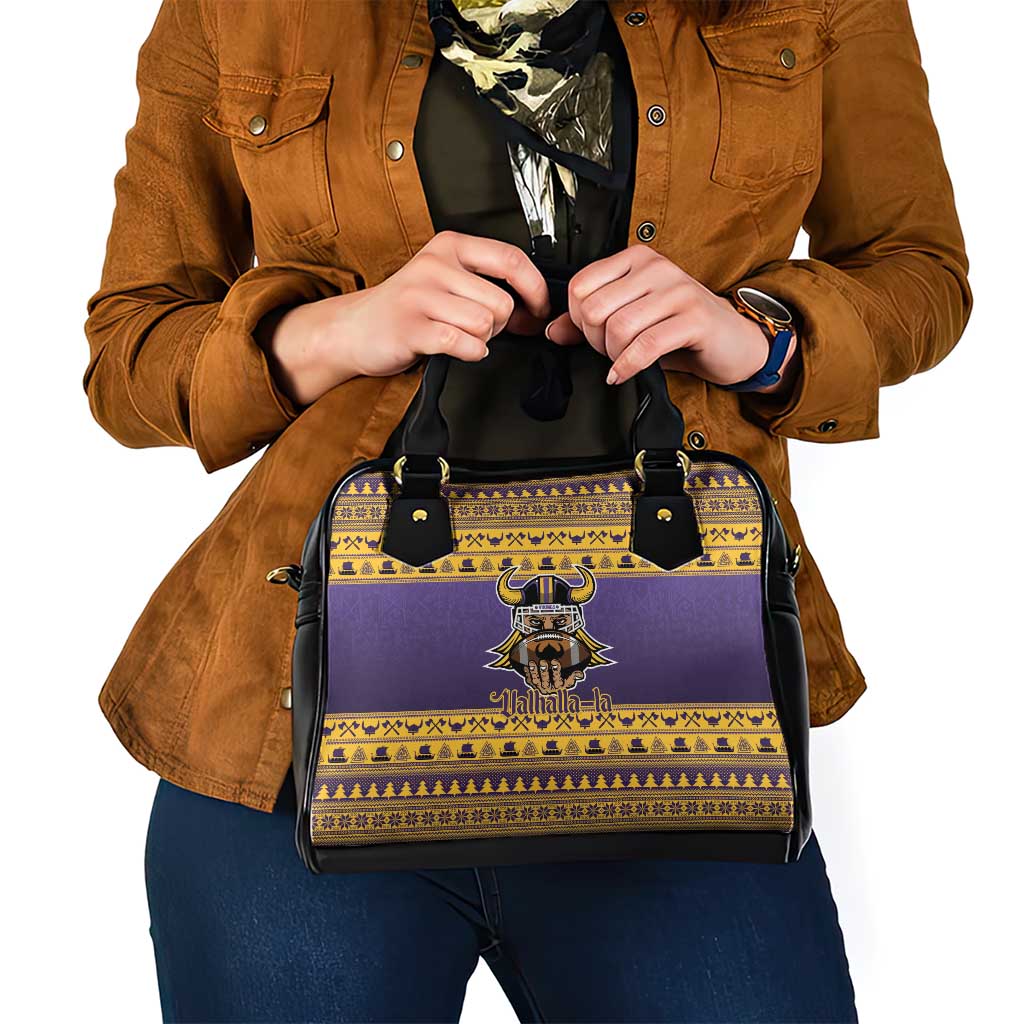 Viking-Inspired Football Christmas Shoulder Handbag Valhalla-la Viking Warrior - Wonder Print Shop