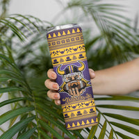Viking-Inspired Football Christmas Skinny Tumbler Valhalla-la Viking Warrior - Wonder Print Shop