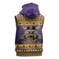Viking-Inspired Football Christmas Sleeveless Zip Hoodie Valhalla-la Viking Warrior - Wonder Print Shop
