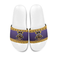 Viking-Inspired Football Christmas Slide Sandals Valhalla-la Viking Warrior - Wonder Print Shop
