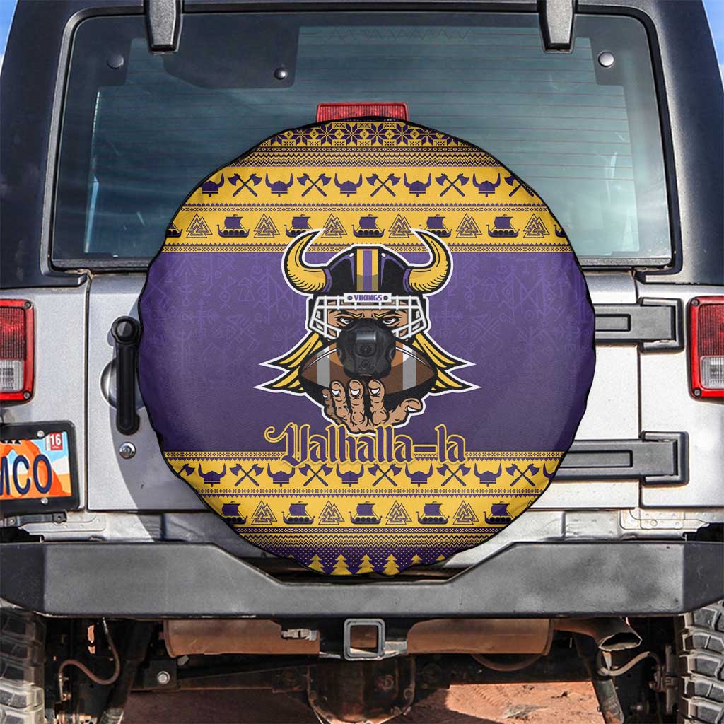 Viking-Inspired Football Christmas Spare Tire Cover Valhalla-la Viking Warrior - Wonder Print Shop