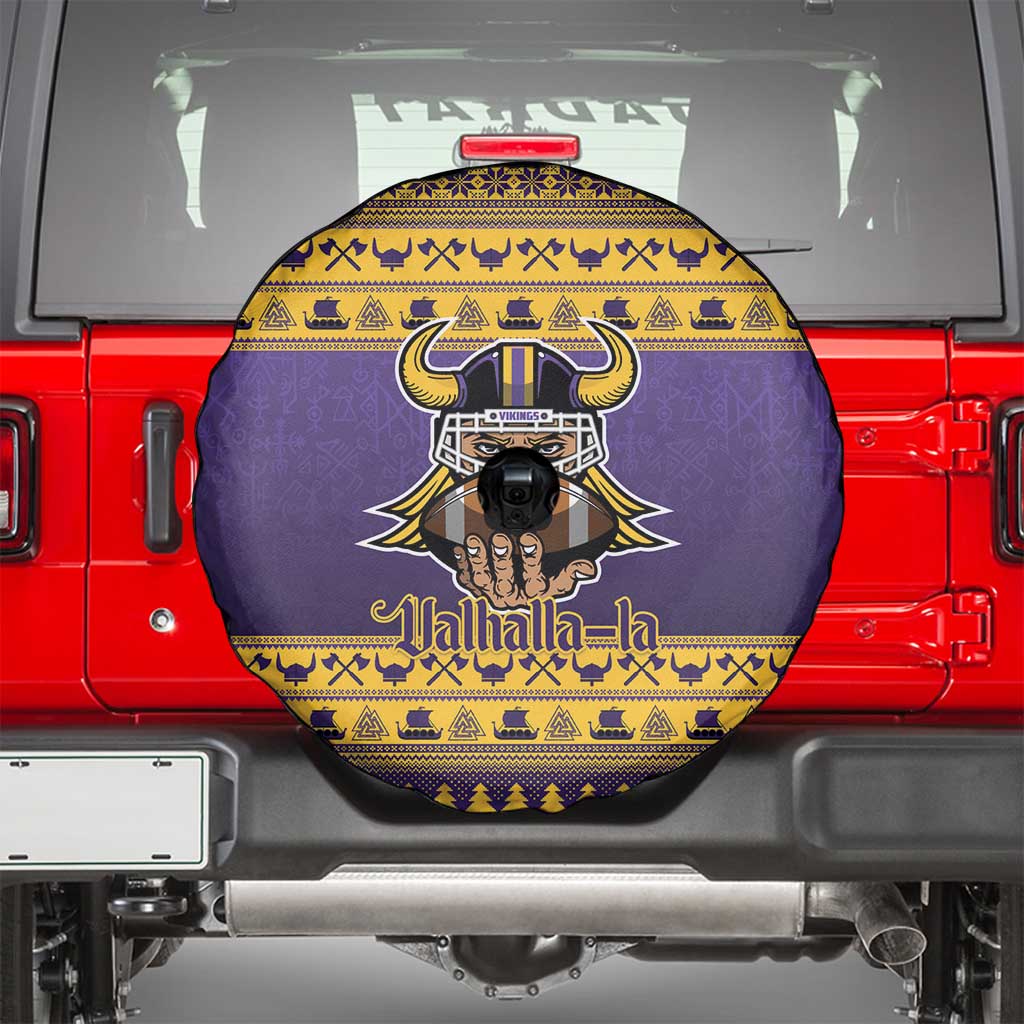 Viking-Inspired Football Christmas Spare Tire Cover Valhalla-la Viking Warrior - Wonder Print Shop