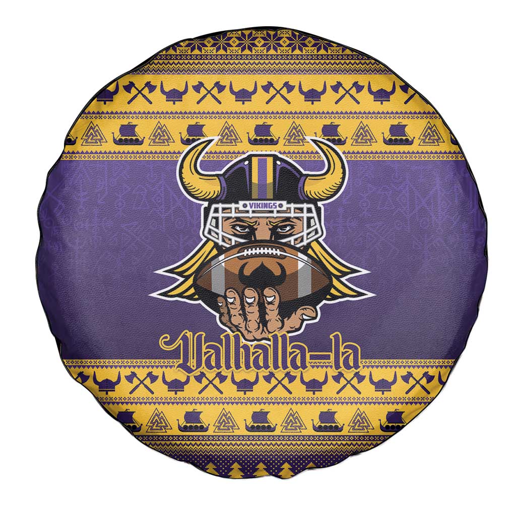 Viking-Inspired Football Christmas Spare Tire Cover Valhalla-la Viking Warrior - Wonder Print Shop